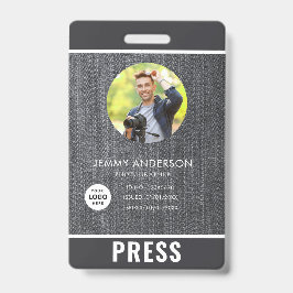 Tarjeta De Identificación Foto Insignia de prensa para fotógrafo