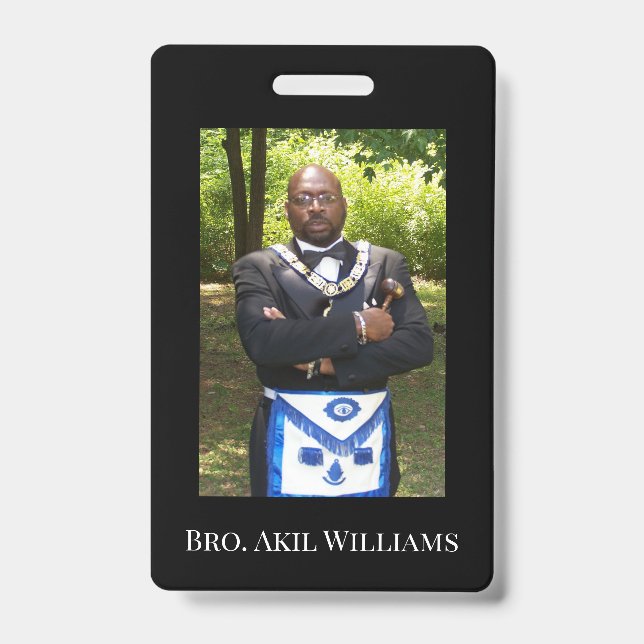 Tarjeta De Identificación Foto Masón (Parte frontal)