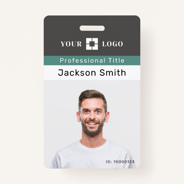 Tarjeta De Identificación Foto mínima del personalizado y placa del empleado (Anverso)