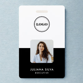 Tarjeta De Identificación Foto moderna minimalista de tendencia | ID negro s