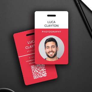 Tarjeta De Identificación Foto moderna Profesional logotipo de código QR Nom
