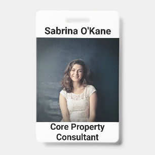 Tarjeta De Identificación Foto oficial con nombre y compañía