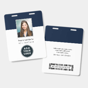 Tarjeta De Identificación Foto personalizada código de barras y logotipo Emp