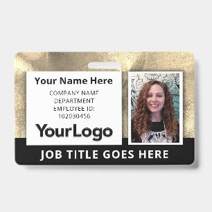 Tarjeta De Identificación Foto personalizada de empleado corporativo con nom