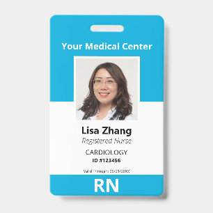 Tarjeta De Identificación Foto personalizada de empleado de hospital