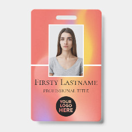 Tarjeta De Identificación Foto personalizada del empleado, código de barras,