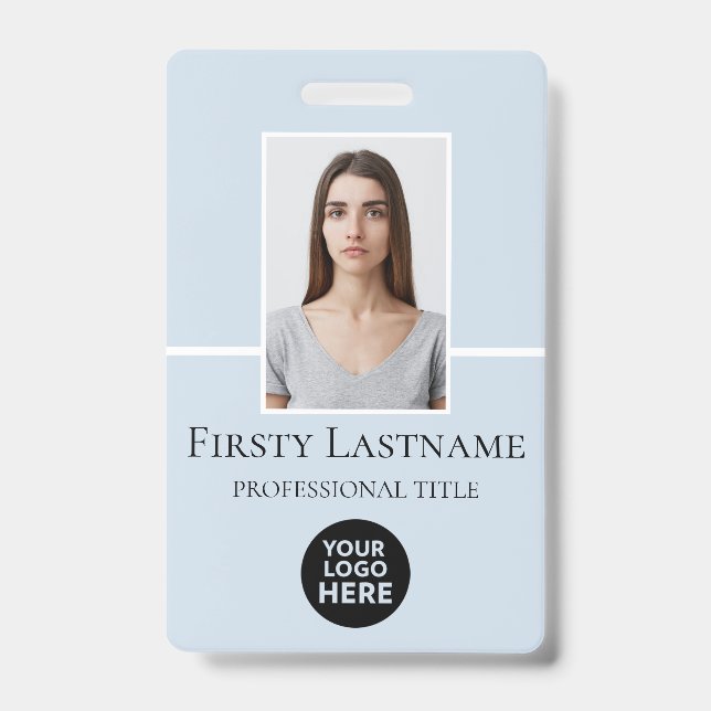 Tarjeta De Identificación Foto personalizada del empleado, código de barras, (Parte frontal)