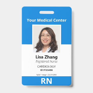 Tarjeta De Identificación Foto personalizada del empleado del hospital