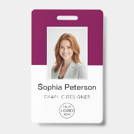 Tarjeta De Identificación Foto personalizada del empleado, logotipo, nombre