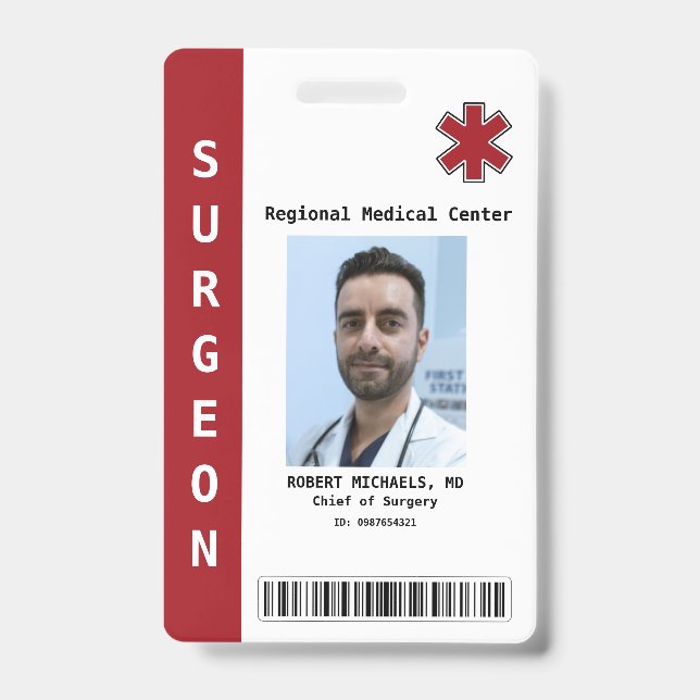 Tarjeta De Identificación Foto personalizada del empleado, nombre, código de (Parte frontal)