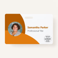 Foto personalizada por naranja, logotipo, empleado