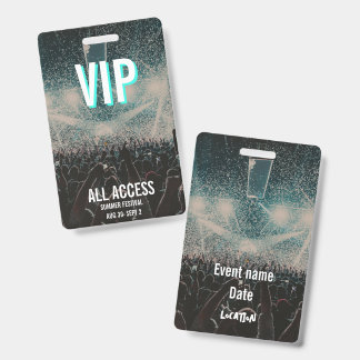 Tarjeta De Identificación FOTO personalizada VIP de concierto con acceso tot