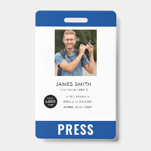 Tarjeta De Identificación Foto Placa de prensa para fotógrafos