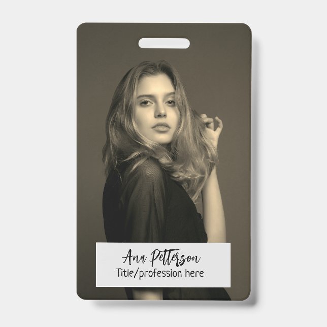 Tarjeta De Identificación foto profesional sitio web QR email social moderno (Parte frontal)