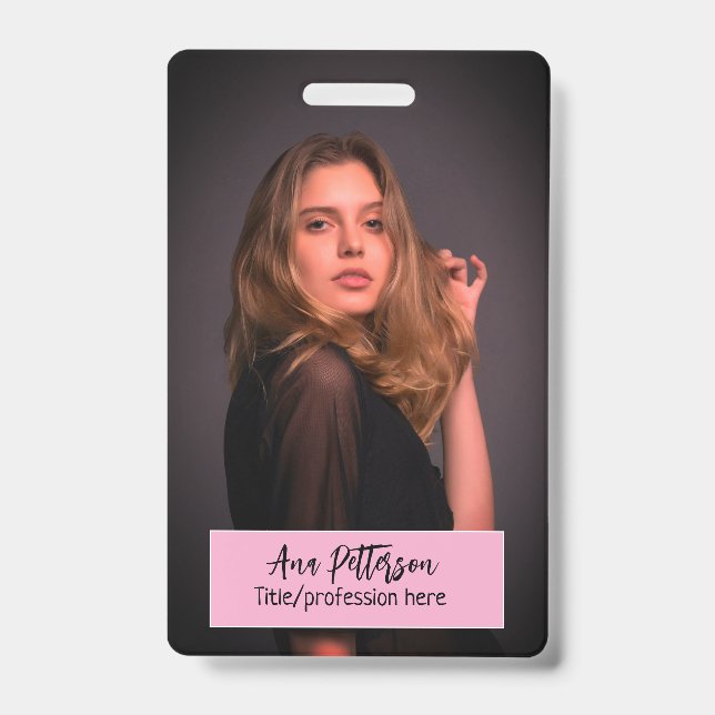 Tarjeta De Identificación foto profesional sitio web QR email social moderno (Parte frontal)