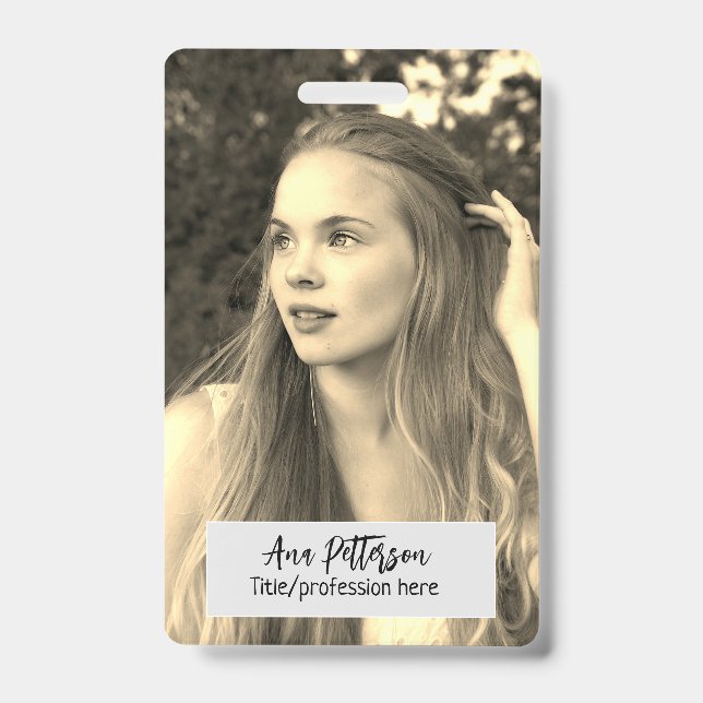 Tarjeta De Identificación foto profesional sitio web QR email social moderno (Parte frontal)