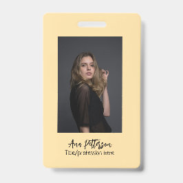 Tarjeta De Identificación foto profesional sitio web QR email social moderno