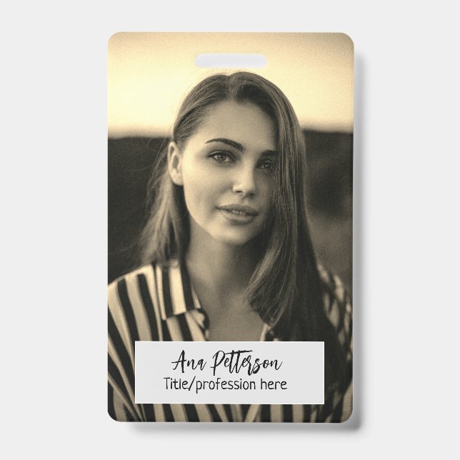 Tarjeta De Identificación foto profesional sitio web QR email social moderno (Parte frontal)