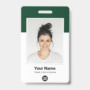 Tarjeta De Identificación Foto Qr Código de Barras Logo Nombre Personalizado