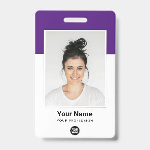 Tarjeta De Identificación Foto Qr personalizada del empleado enorme Código d