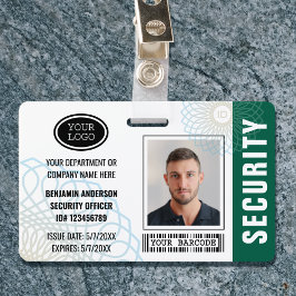 Tarjeta De Identificación Foto verde de ID de oficial de seguridad personali
