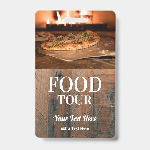 Tarjeta De Identificación Foto y logotipo de recorrido gastronómico