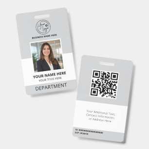 Tarjeta De Identificación Foto y logotipo del departamento de la empresa Neg