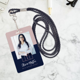 Tarjeta De Identificación Foto y logotipo modernos de bienes raíces profesio