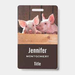 Tarjeta De Identificación Fotografía de adorables cerditos rosados