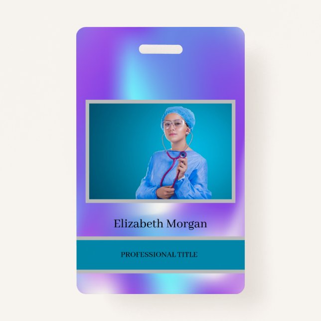 Tarjeta De Identificación Fotografía de empleado Holografía de moda (Anverso)