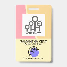 Tarjeta De Identificación Fotografía de Empleado Pastel Apacible