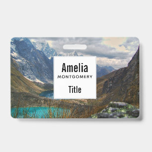 Tarjeta De Identificación Fotografía de Montañas Alpinas Escénicas