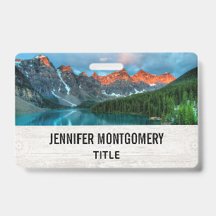 Tarjeta De Identificación Fotografía de paisaje montañoso y lago escénico
