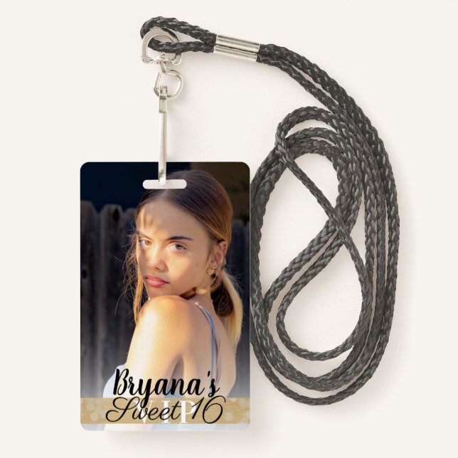 Tarjeta De Identificación Fotografía: Gold VIP Fase de cumpleaños (Anverso son cordón)