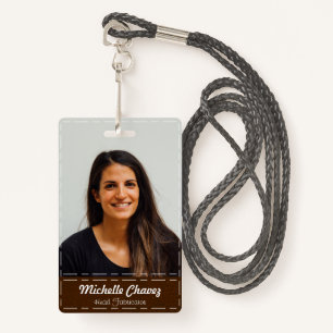 Tarjeta De Identificación Fotografía profesional de cuero de imitación con t