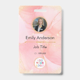 Tarjeta de identificación fotográfica con logotipo