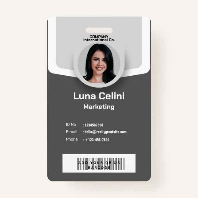 Tarjeta de identificación fotográfica profesional  (Anverso)