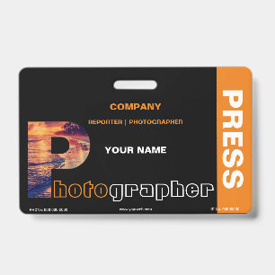 Tarjeta De Identificación Fotógrafo