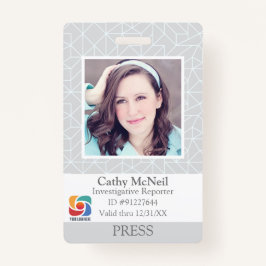 Tarjeta De Identificación Fotógrafo de reportero de prensa de Moda moderna I
