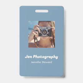 Tarjeta De Identificación fotógrafo fotográfico azul personalizado