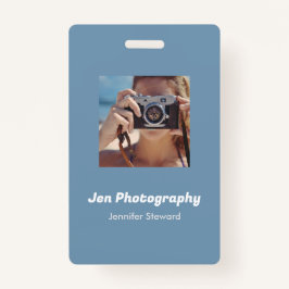Tarjeta De Identificación fotógrafo fotográfico azul personalizado