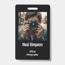 Tarjeta De Identificación Fotógrafo Oficial 