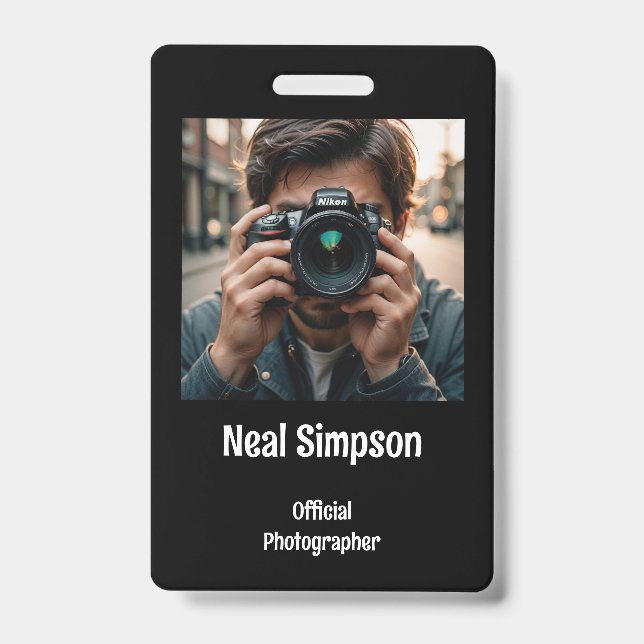 Tarjeta De Identificación Fotógrafo Oficial  (Parte frontal)