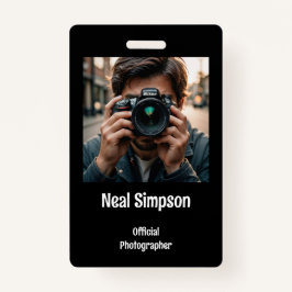Tarjeta De Identificación Fotógrafo Oficial