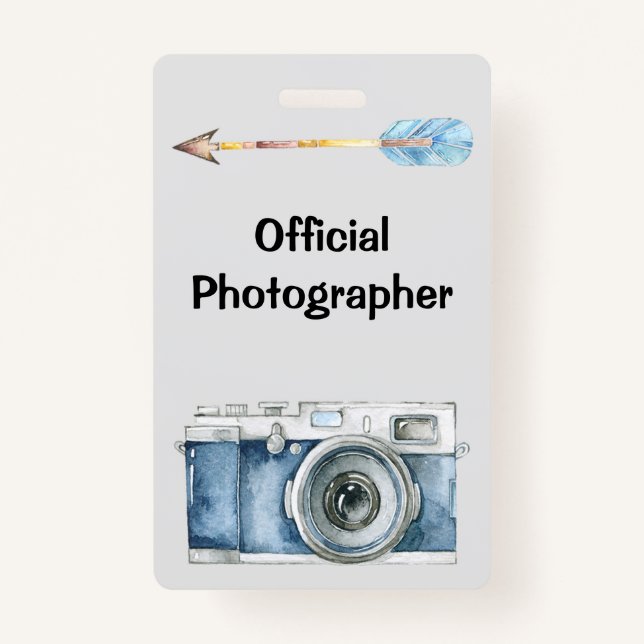 Tarjeta De Identificación Fotógrafo oficial con cámara de época (Anverso)