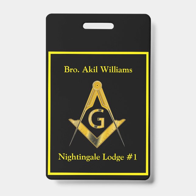 Tarjeta De Identificación Freemason (Parte frontal)