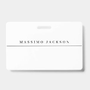 Tarjeta De Identificación Fuente Serif Profesional Elegante Minimalista de M