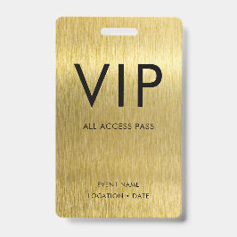 Tarjeta De Identificación Fuente Simple VIP sobre Metalizado Dorado Bruñido