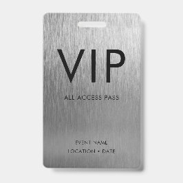 Tarjeta De Identificación Fuente simple VIP sobre metalizado plateado cepill
