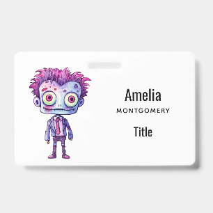 Tarjeta De Identificación Funny Frankenstein Monster Halloween Fun